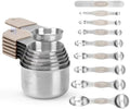 HOUJIP Magnetic Measuring Cups and Spoons Set of 16 with 2-IN-1