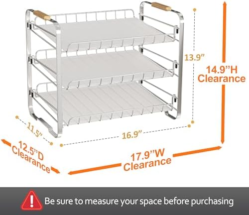 MAXIFFE 3 Tier Can Organizer for Pantry, Space-Saving Adjustable Easy