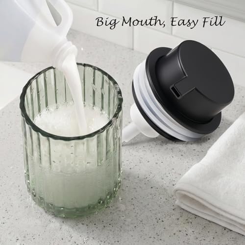 Amolliar Foaming Soap Dispenser, Green Glass Foam Soap Dispenser