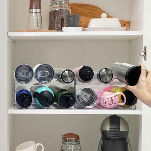 Spaclear 4 Pack Water Bottle Organizer, Stackable Kitchen Pantry