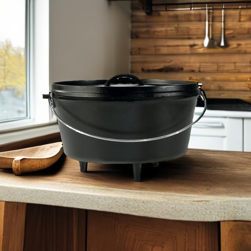 Lodge 8 Quart Pre-Seasoned Cast Iron Camp Dutch Oven - Image 5