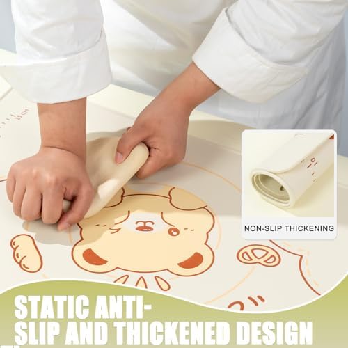 QELEG Non-Stick Silicone Baking Mat, Non Slip Pastry Mats Reusable