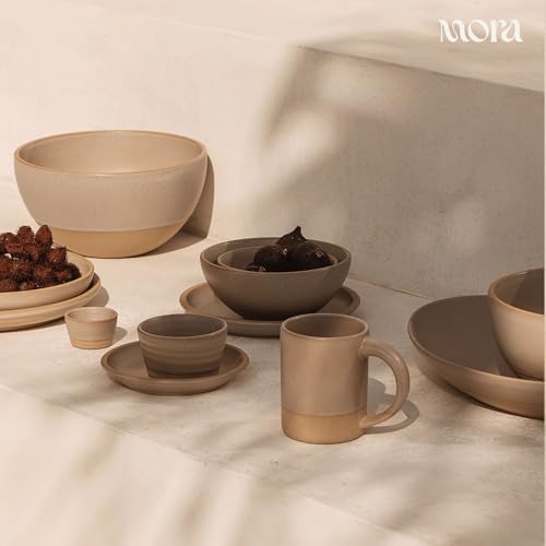 MORA Mega and Giant Bowls Set of 2, 5.5 and 3.5 Qt Ceramic Pottery