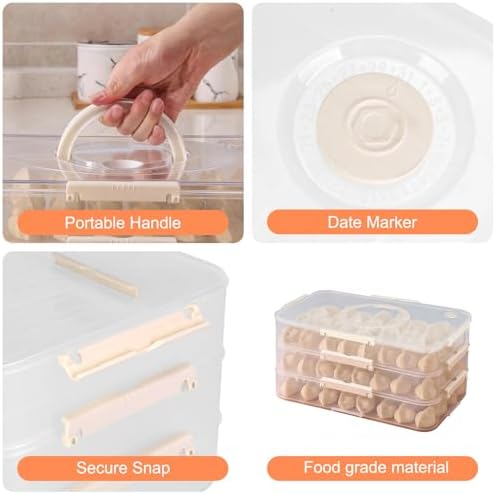 Plastic Cookie Storage Containers Airtight,3-Layer Food Storage
