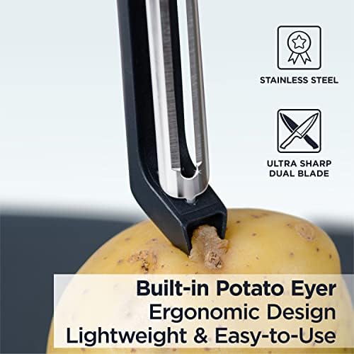 Deiss PRO Swivel Vegetable Peeler - Sharp Stainless Steel Peeler With