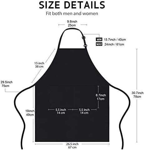 4 Packs Waterproof Cooking Chef Aprons with 2 Pockets for Men Women