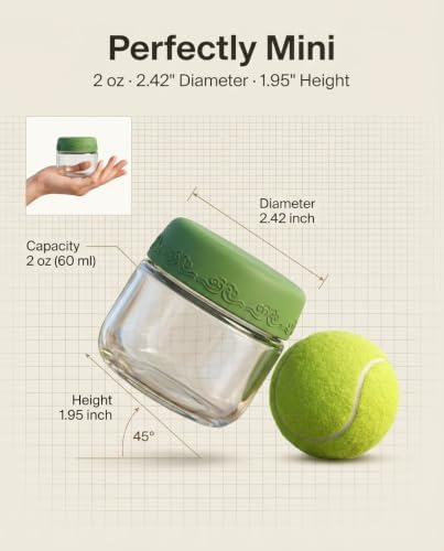 2 OZ Salad Dressing Jar 8 Pack, Airtight Leakproof Bulk Small Glass