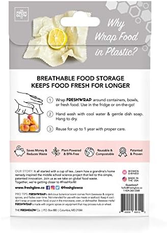FRESHWRAP Natural Beeswax Food Wrap, 2-10" x 10"