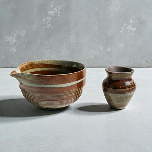 Matcha Bowl and Whisk Holder Set, 2 Pc Japanese Ceramic Matcha Tea Kit