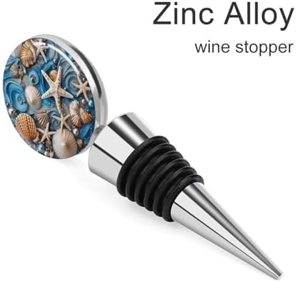 Ocean Shell Art Wine Stoppers for Wine Bottles Vacuum Wine Bottle