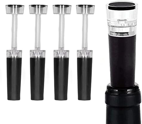 Vacuum Wine Stopper Set of 4 Silicone and Plastic Wine Bottle