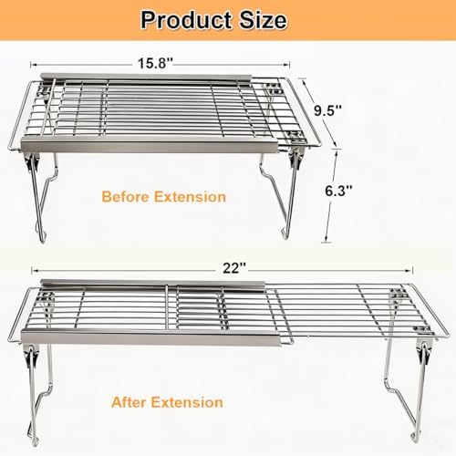 Orgneas Expandable Freezer Shelf Cooler Shelf Organizer 15.8"-22"