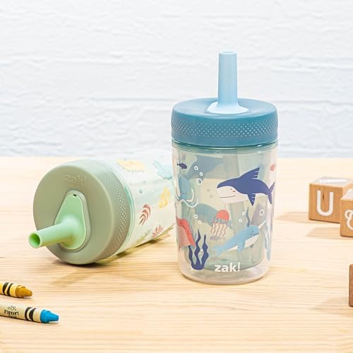 Zak Designs Dino and Bubble Bay Capri 9oz Leak-Proof Toddler Cups