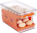 Container For Eggs, Stackable Fridge Egg Organizer With Lid, Storage