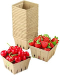50 Pack Natural Pulp Fiber Berry Basket Molded Berry Basket Vented