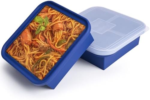 4 Cup Silicone Freezer Molds 2 Pack Soup Cubes Freezer Trays with Lid