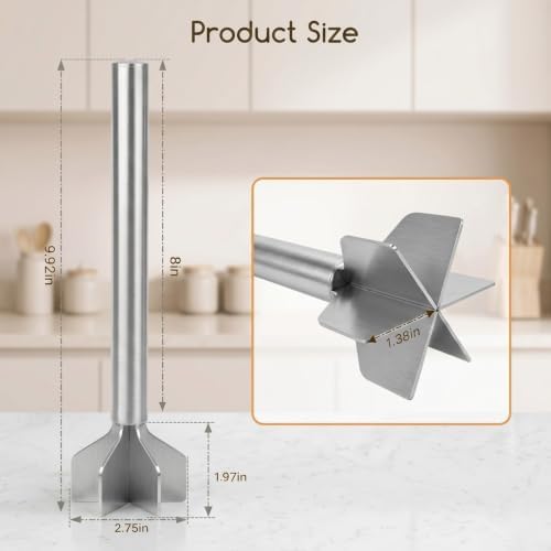 Meat Masher Stainless Steel, Heavy Duty Ground Beef Masher