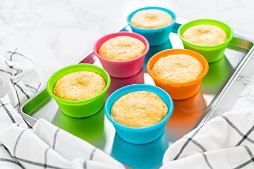 Bakerpan Silicone Reusable Muffin Liners for Baking, Non-Stick, Set of