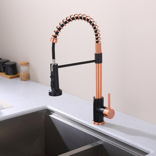Avola Copper Pull-Out Kitchen Faucet, Rose Gold