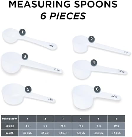 Measure spoons | measuring spoons set of 6 | exact dosing 3 gram