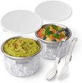 Useful Co. Dip Chiller Bowl with Lid, 20oz 2-Pack, Chilled Serving