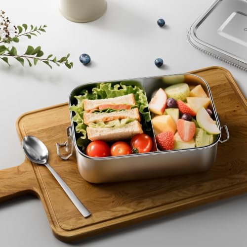 G.a HOMEFAVOR Stainless Steel Bento Lunch Box, 2-Compartment, 800 ml