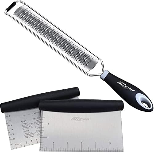 Hand-held Stainless Steel Lemon Zester & Bench Scraper