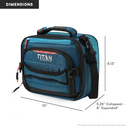Titan by Arctic Zone Expandable Lunch Box, 2 Ice Packs, Leak Proof