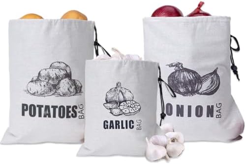 TOGETRUE Potato Onion Storage Bag, Portable Garlic Storage Bag, Onions