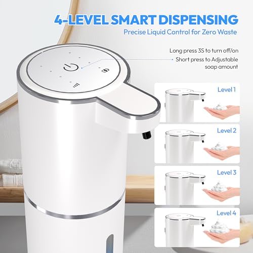 2 Pack Automatic Foaming Soap Dispensers, 12.8oz, White