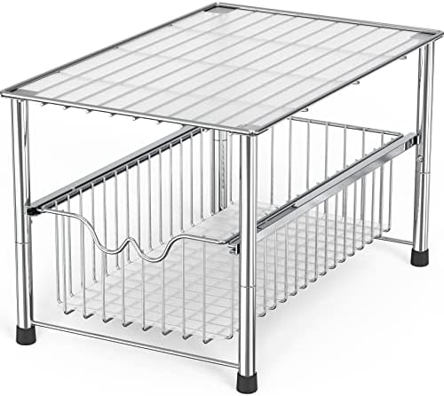 Deco Brothers Stackable Under-Sink Organizer, Chrome