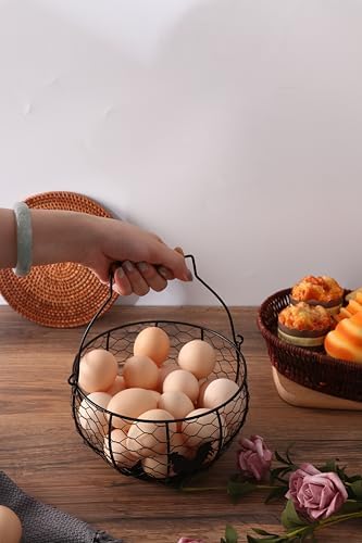 Fresh Egg Collecting Basket, Metal, With Handle