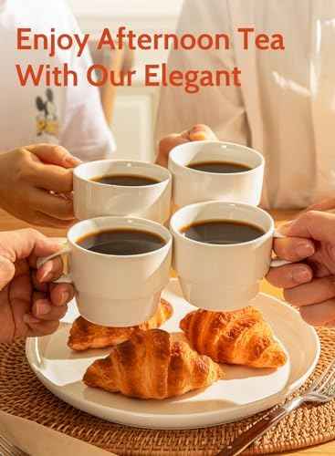 Sweese Porcelain Espresso Cups Set of 6, White
