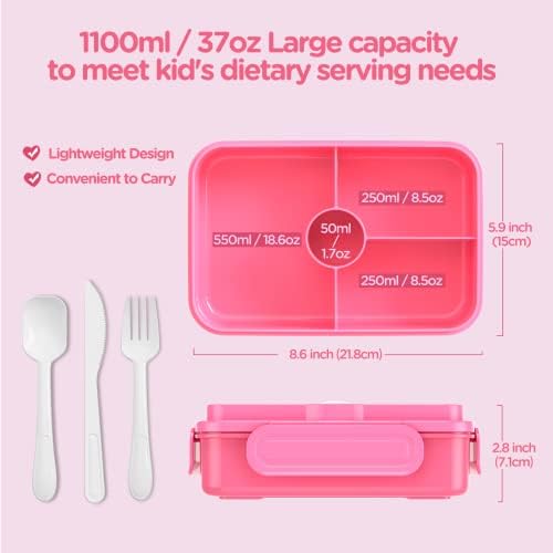 Jelife Kids Lunch Bento Box, Large Bento-Style Leakproof Lunch Boxes
