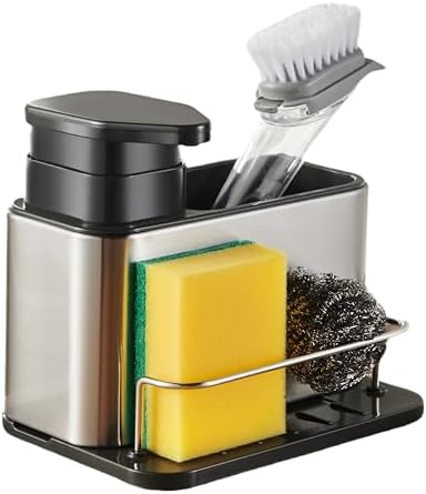 LIBODOUR 3-in-1 Kitchen Sink Caddy with Soap Dispenser