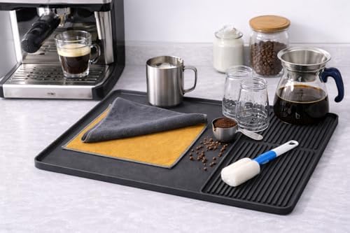 Silicone Dish Drying Mat, Large Drainage Mat for Kitchen Countertop