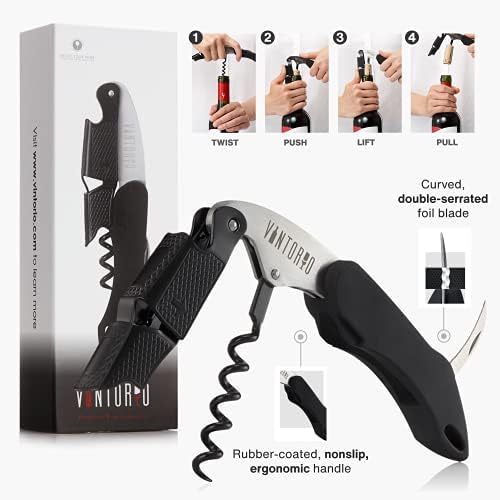Vintorio Professional Waiters Corkscrew - Wine Key with Ergonomic