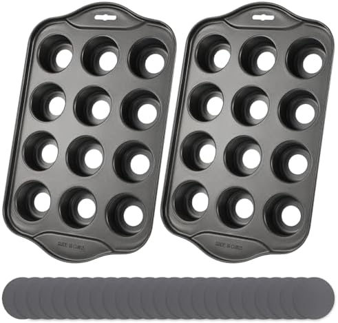 2 Pack Mini Cheesecake Pans Removable Bottom 12 Cavity Mini Cupcake