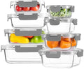8 Pack Glass Food Storage Containers with Locking Lids