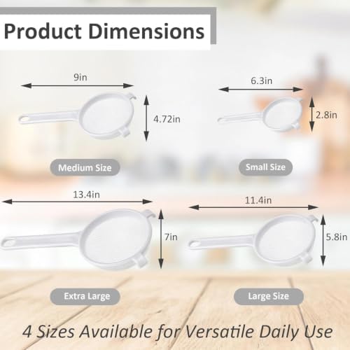 4 Pcs Plastic Nylon Fine Mesh Strainer Set