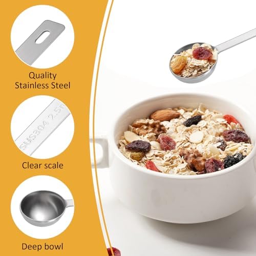 4Pcs Long Handle Measuring Spoons Set, 7 Inches Stainless Steel