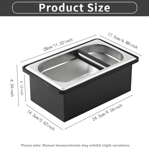 Espresso Knock Box,Large capacity Stainless Steel coffee knock box