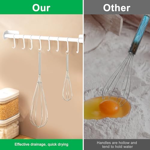 ForTomorrow Stainless Steel Whisk Set - 8"+10"+12" Thin Handle Wisk