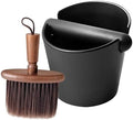 Knock Box with Wooden Coffee Brush, 5.5 Inch Espresso Grounds Bucket