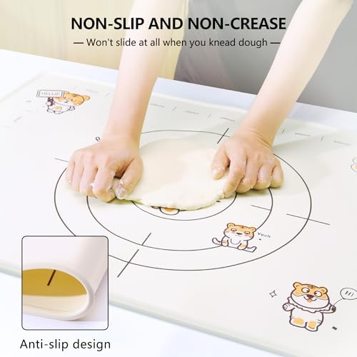 28x20 Inch Extra Thick Silicone Pastry Board, Silicone Baking Mat with