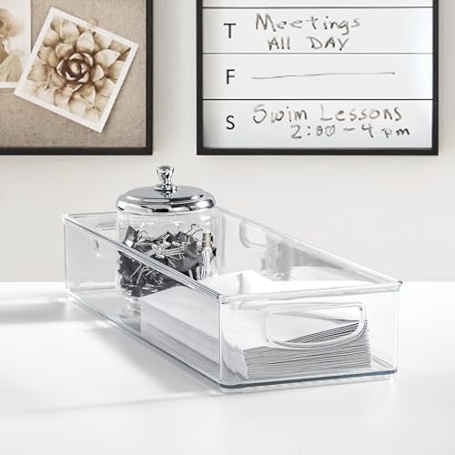 iDesign Slim Clear Storage Bins, 2-Pack