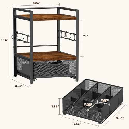 Plaviya 3-Tier Tea Bag Organizer with Drawer for Countertop