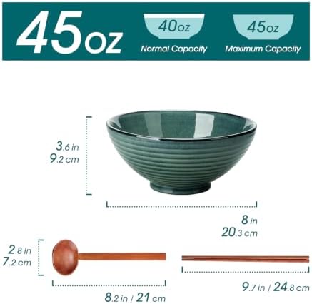 vancasso 45 oz Large Ramen Bowls Set of 2, Japanese Ceramic Noodle