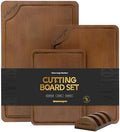 Extra Large Bamboo Cutting Board for Kitchen (Set of 3), with Deep