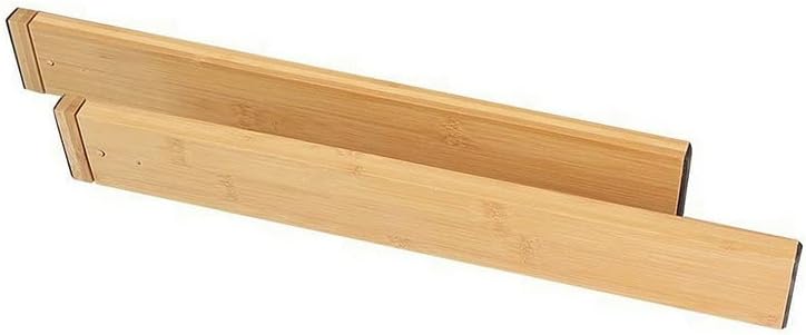 VIGAN 2/4PCS Adjustable Bamboo Drawer Dividers Bedroom Kitchen Drawer